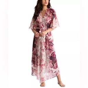 Linea Donatella NWOT Pink Marble Swirl Chiffon Wrapper Robe Size L/XL